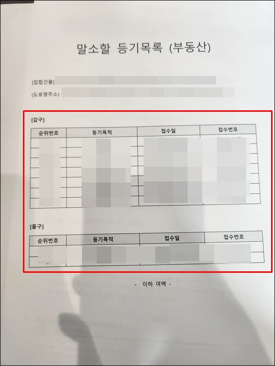 말소할등기목록-서식