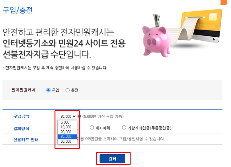 - 전자민원캐시-구입